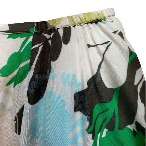 Chicos Womens  Floral A-Line Skirt Size 2 Medium Green/White/Brown - Picture 9 of 10